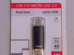 Memorie USB Hama Laeta Twin, 128GB, USB 3.0,noua,sigilata!
